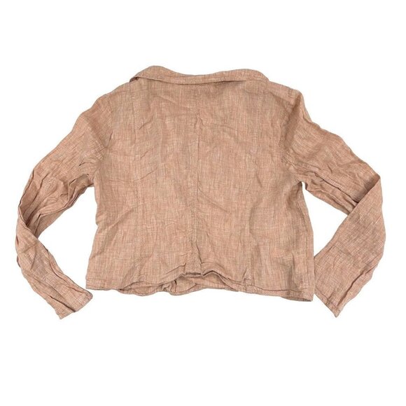 Lou & Grey LARGE Apricot Linen Lightweight Asymmetrical Zip Motorcycle Jacket - Picture 2 of 6